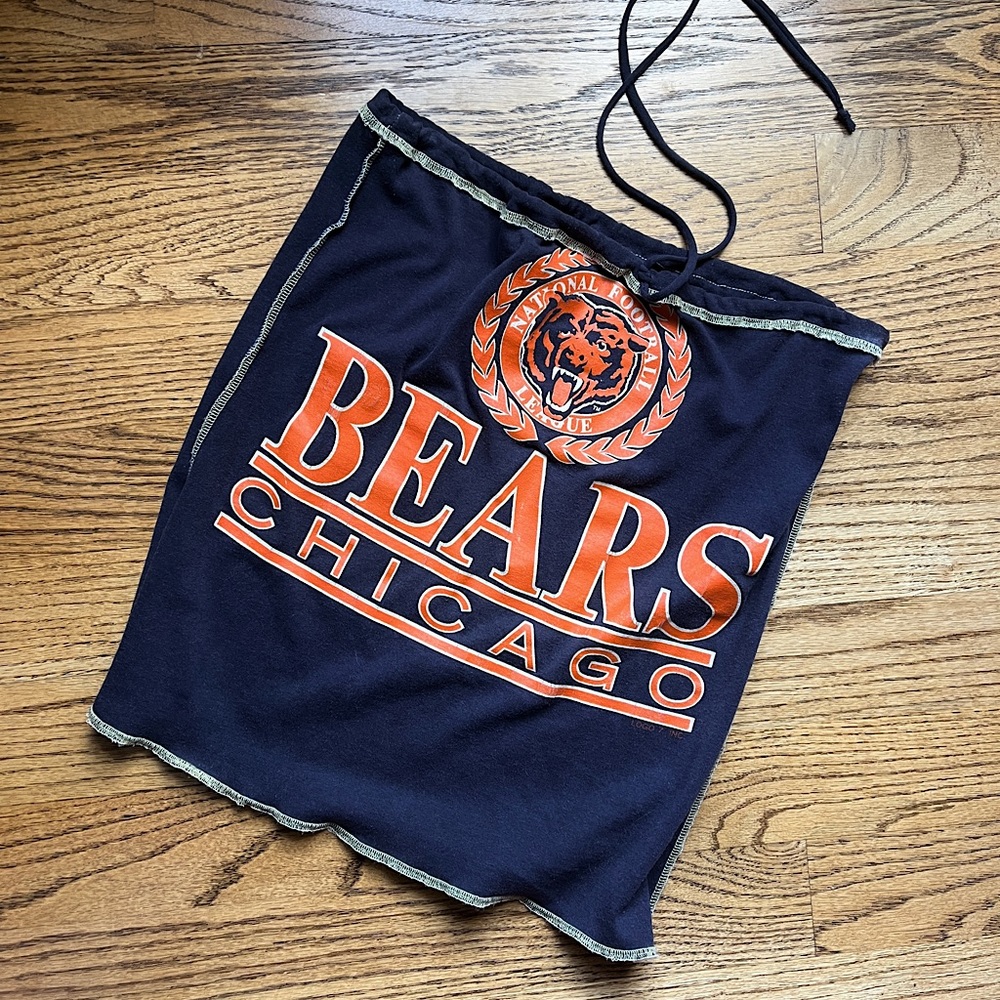 Chicago Bears Vintage Tee Handmade Cotton Tube Top or Skirt -Wear 3 Ways ONESIZE